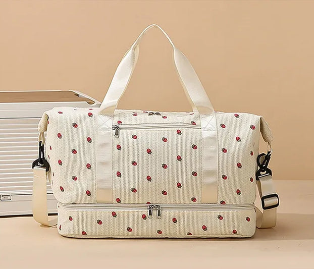 sac motif fraise multifonction